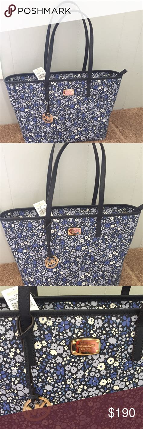 Michael Kors Emry Large TZ Tote Navy Floral 38S8XE4T3R 